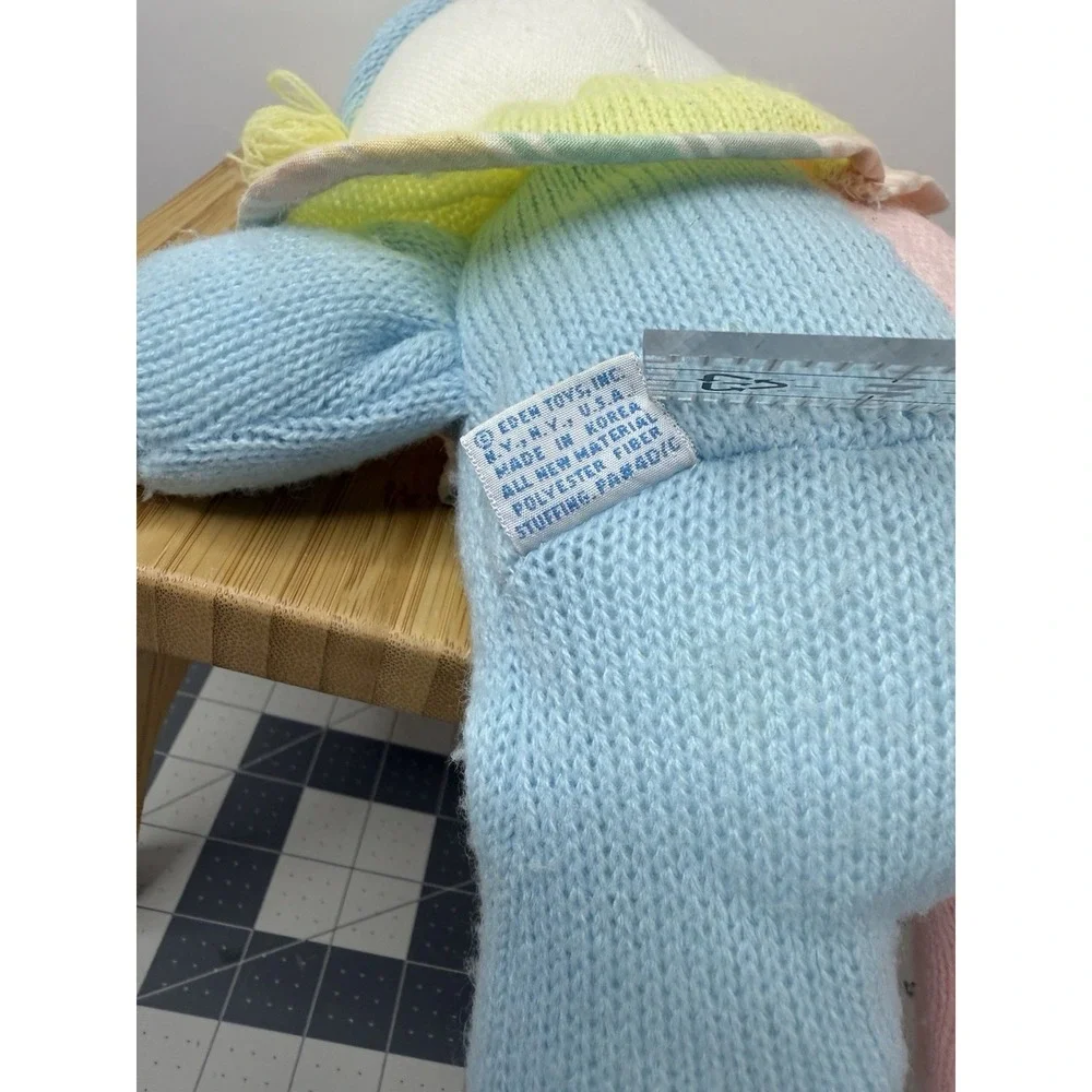 VTG Eden Pastel Clown Plush Knit Baby Color Block‎ 12
